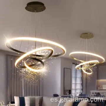 Sala de estar de lujo decorativo anillo de círculo luz colgante